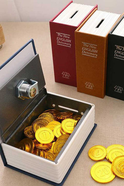 CİYU TİCARET Kitap şeklinde kasa mini boy kitap şekilli kasa kumbara