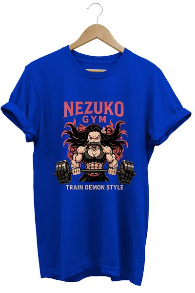 remonz Tricou Nezuko Gym imprimat pentru femei, 100% bumbac, cu o culoare și o mărime largi
