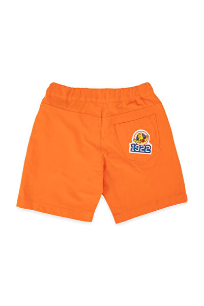 Haribo Boy's Navy Blue/Orange Combed Cotton Top Gabardine Bottom Suit