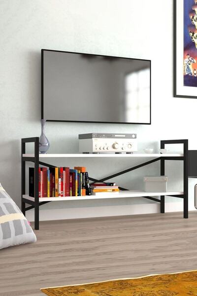 Morpanya Smarter Metal Tv Sehpası 2 Raflı Tv Ünitesi Dekoratif Lcd Televizyon...