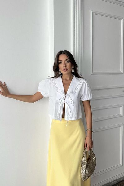modaserdem White Lace Collar Shirt