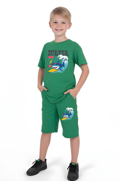 FYK KİDS DEČAČKA MAJICA-KAPRI SURFER SET SA ŠTAMPOM GORE-DOLJE