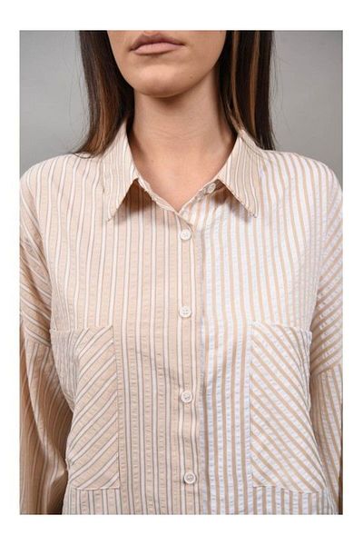 Y TWO WOMEN BALOCCO STRIPED OXFORD SHIRT Beige ONE SIZE