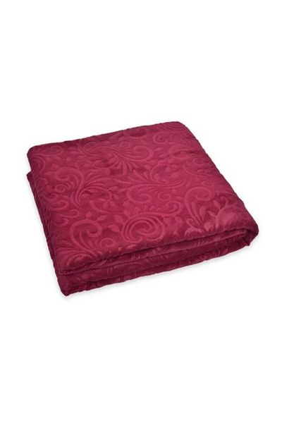 mink tekstil Pătura embosată 200x220cm, Monk Bordo Floral 516