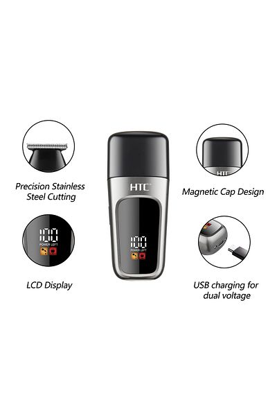 HTC Portable Trimmer, Hair Clipper with Special T Blade, Zero Cutting with protective cover