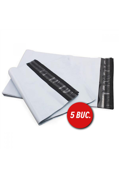 NO BRAND Plicuri poștale, 450x550 + 50 mm x 60 microni, gri, set de 5 bucăți