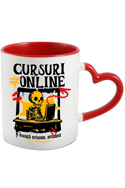 StoryGift Romania Online Courses Mug_ learn anywhere, anytime school, 330ml, Ceramic with Handle in, With, STG