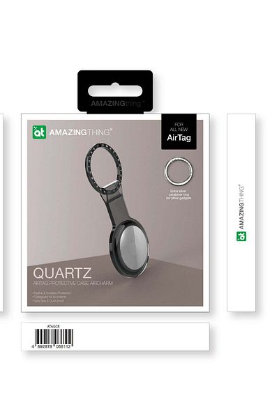 Amazingthing AirCharm QUARTZ TPU بلاستيك + حلقة مفاتيح خارجية