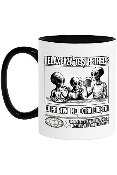 StoryGift Romania Skeleton Friends Group Mug Relax and Party with My Alien Pretenders,, With ,STG