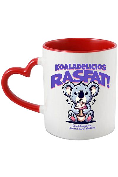 StoryGift Romania Koala mug delicious pampering, dessert doesn't judge you just smiles, sweets, 330ml,, With ,STG