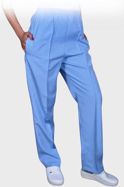 Üniformanya Pantaloni de bucătar pentru femei, albastru elastic, pantaloni pentru servicii de podea, pantaloni de bucătar pentru menajeră