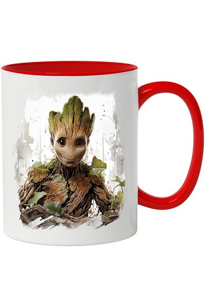 StoryGift Romania Mug With Groot, Leaves, Marvel, Alien, Guardians Of The Galaxy, Multicolored, With ,STG