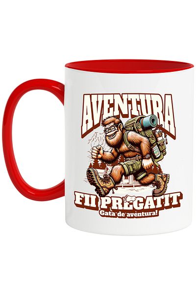 StoryGift Romania Mug Dad who loves adventure, family relationship, 330ml, Ceramic with Red Handle, With Handle, STG