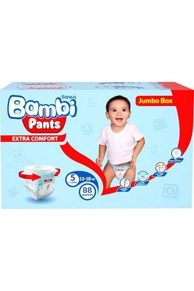 Sanita Bambi Pants, Size 5, XL, Jumbo Box, 88 Diapers