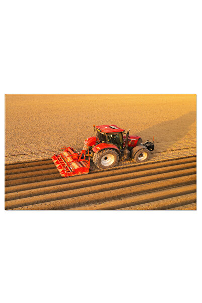 StoryGift Romania Tablou Canvas Pregatirea Solului Tractor Lucru La Camp Si Pregatind Terenul Pentru Plantare Ina