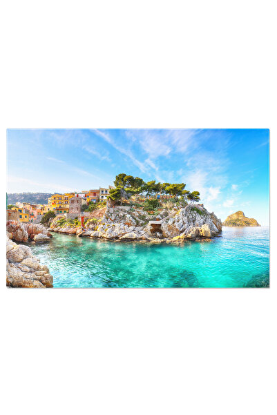 StoryGift Romania Tablou Canvas Zi Insorita Uimitoare Peste Satul Sant'elia, ...