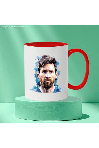 StoryGift Romania Mug With Lionel Messi, Footballer, Player, Sportsman, Multicolor 330 ml, Ceramic c, With ,STG