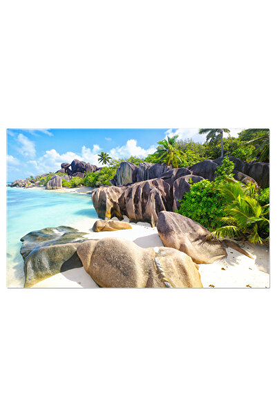 StoryGift Romania Tablou Canvas - Anse Source D'argent: Paradis Insular, Plaj...