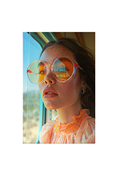 StoryGift Romania Tablou Canvas: In Rochie Cu Ochelari Si Gene Lungi Cu Multi...