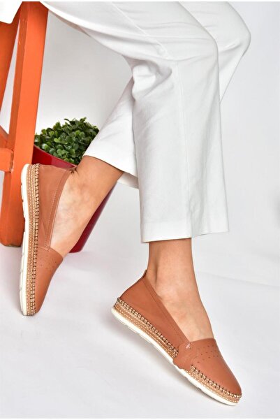 Fox Shoes P555002503 Taba Hakiki Deri Günlük Kadın Ayakkabı