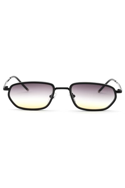 Angel Eyes Minimal Geometric Design Black Frame Black Double Color Glass Sunglasses Women%Men Ce Certificated