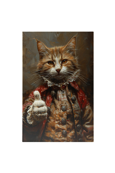 StoryGift Romania Tablou Canvas Felina Blanoasa Cu Ochii Caprui Si Zgarda Ros...