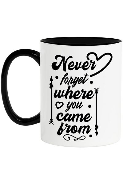 StoryGift Romania Mug with a motivational message "Never forget where you came from" - never forget, With ,STG