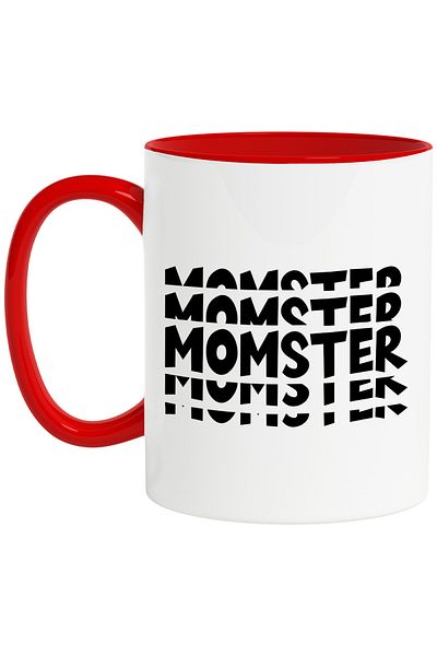 StoryGift Romania Mug for a mother who is seen as a "monster" by her children with Red Handle, Cu Ma, STG