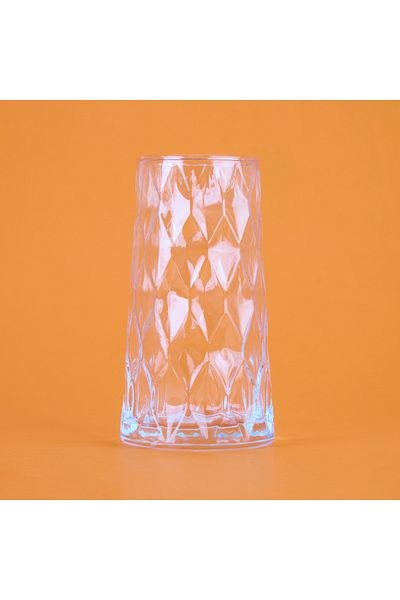 İpek Silk Lattice Glass Cup - Transparent - 520 ml
