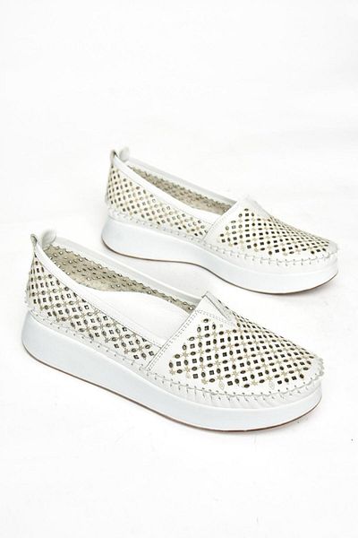 Fox Shoes S540011503 Pantofi alb de damă din piele naturală