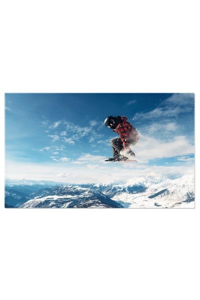 StoryGift Romania Tablou Canvas Snowboarder Saritor Din Dealul De Zapada: Sno...