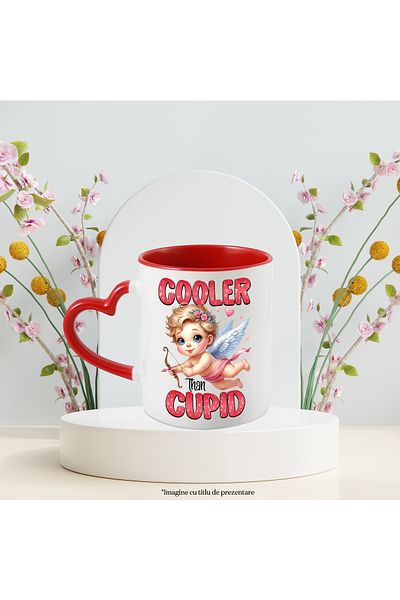 StoryGift Romania Cupid angel mug with the message "Cooler than Cupid", cooler than Cupid, with ,STG