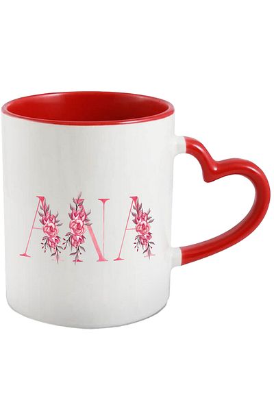 StoryGift Romania Mug With Name Ana, Floral, Colorful, Creative, Beautiful, Unique, 330ml, Ceramic with, With, STG