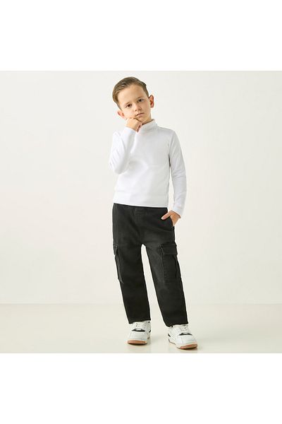 Juniors Solid Turtleneck T-Shirt With Long Sleeves