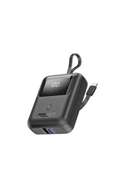 Promate Ultra-Compact Super Fast™ 35W 10000mAh Power Bank - Black - PowerPod-10