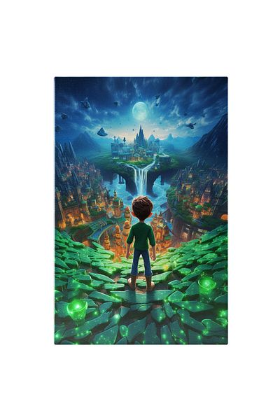 StoryGift Romania Tablou Canvas: Băiat Într-o Lume De Poveste Imaginativă- Animații Pictura Digitala