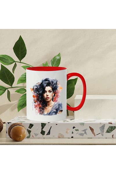 StoryGift Romania Mug With Amy Winehouse, Singer, Artist, Star, Multicolor 330 ml, Ceramic, With,STG