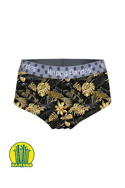 BRAINWEAR Women's Lycra Bamboo Digital Printed Hipster Boxer Briefs - Happy Pandas Creation