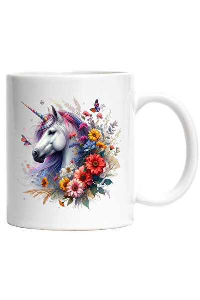 StoryGift Romania Cana cu un unicorn | ilustratie | flori | abstract | flutur...