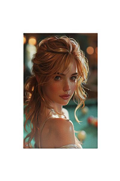 StoryGift Romania Tablou Canvas: Blondă Și Plină De Energie În Lumea Biliardu...