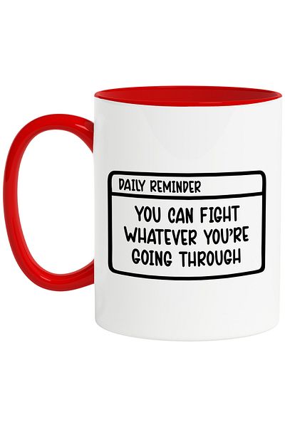 StoryGift Romania Mug with motivational text that shows that you can fight any obstacle, by STG