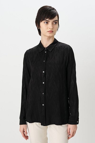 Nihan Jacquard Shirt Black