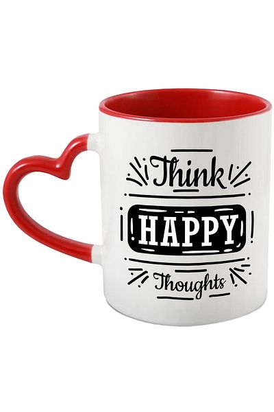 StoryGift Romania Mug With Message In English Think Happy Thoughts, Think Happy Thoughts, Mind,, With ,STG