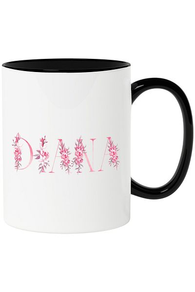 StoryGift Romania Mug With The Name Diana, Floral, Colorful, Creative, Beautiful, Unique, 330ml, Ceramic, With,STG