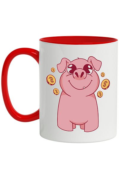 StoryGift Romania Mug With Piggy, Money, Dollars, Coins, Piggy Bank, Savings, Multicolor 330 ml, , With ,STG