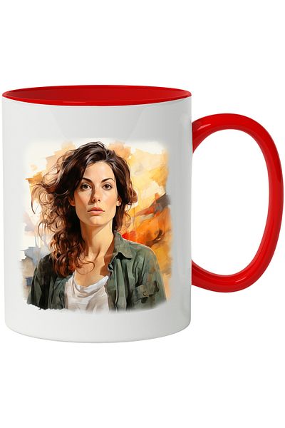 StoryGift Romania Mug With Sandra Bullock, Actress, Movies, Action, Comedy, Multicolor 330 ml, Sky, With,STG