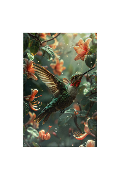StoryGift Romania Tablou Canvas Pasărea Colibri Gustă Din Nectarul Florilor D...