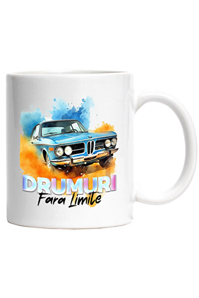 StoryGift Romania Cana Cu Mesaj Drumuri Fara Limite, Masina, Vintage, Retro, ...