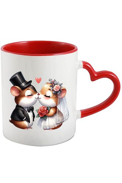 StoryGift Romania Mug with 2 mice at the wedding | illustration | happiness | special moment | marriage, With,STG