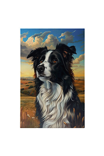 StoryGift Romania Tablou Canvas Campia Inverzita Pe Care Se Plima Un Caine Bl...